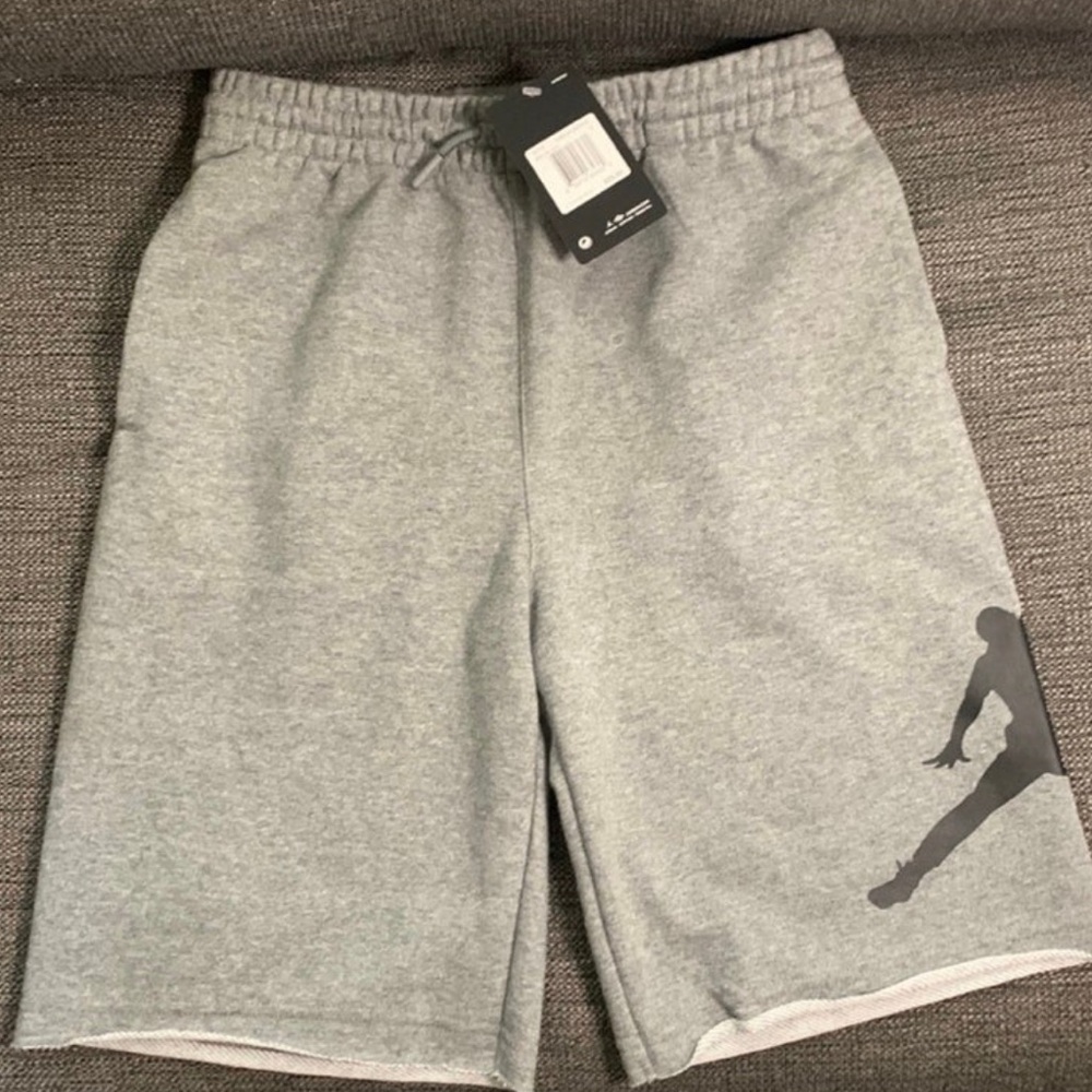 Jordan Gray Athletic Shorts with Elastic Waistband